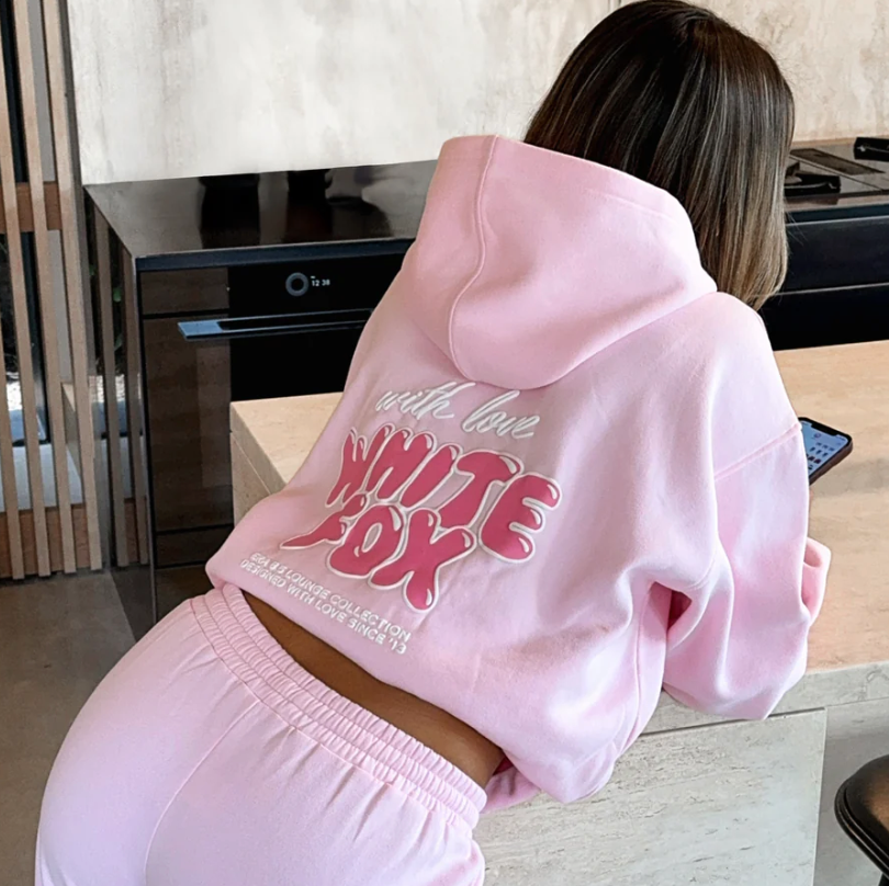 With Love Always Oversized Hoodie Baby Pink
