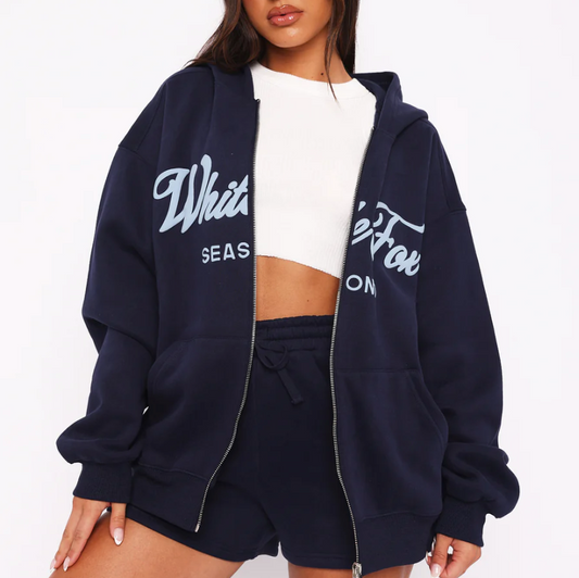 Season 7 Zip Front Hoodie Deep Sea