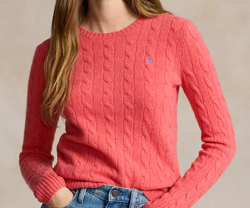 Cable-Knit Cotton Crewneck Sweater