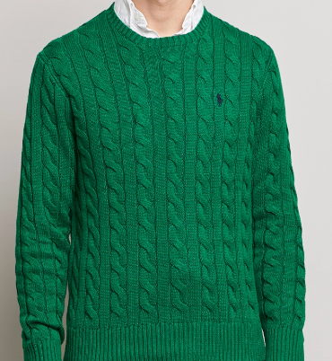 Cable-Knit Cotton Crewneck Sweater