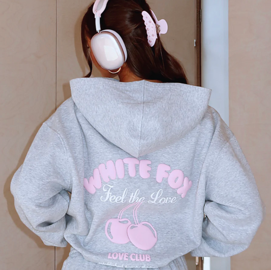 Love Me Tender Oversized Hoodie Dark Grey Marle